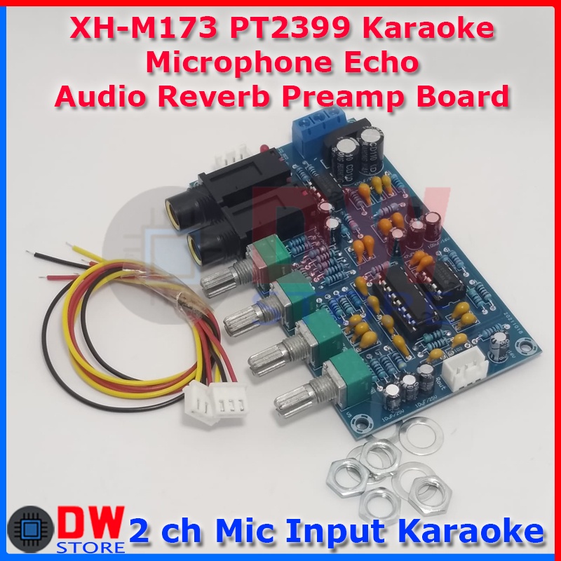 Xh-m173 PT2399 Stereo Preamp Tone Control Karaoke MIcrophone Echo PCB