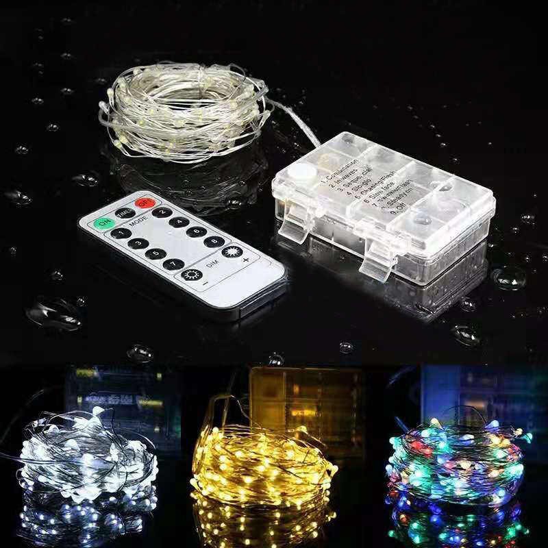 10m LED Battery Operated Mini LED Copper Wire String Fairy Lights W ...