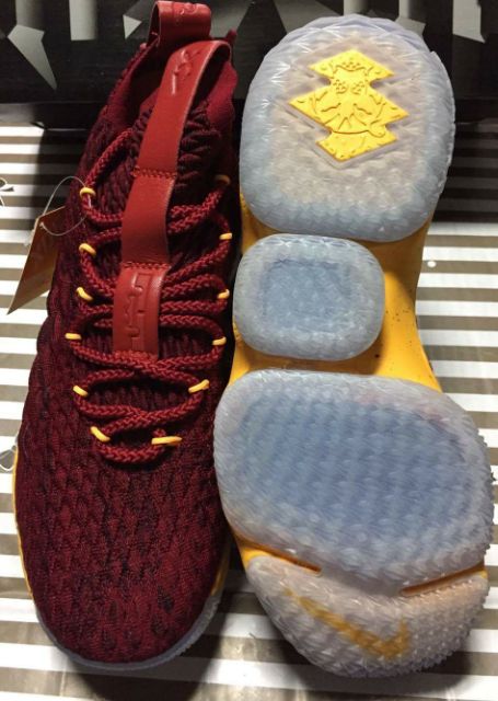 Lebron 15 wine hot sale and gold