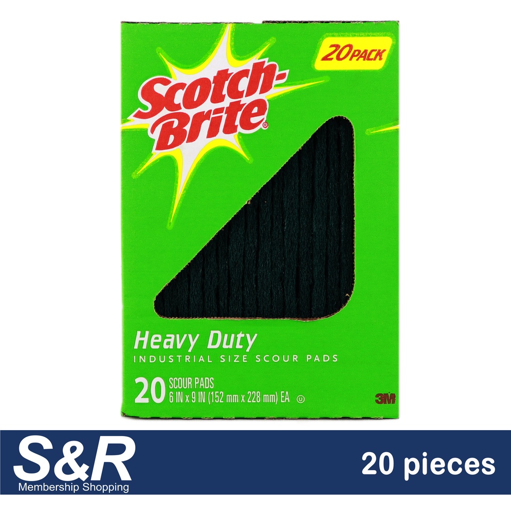 ScotchBrite Heavy Duty Industrial Size Scour Pads 20pcs Shopee
