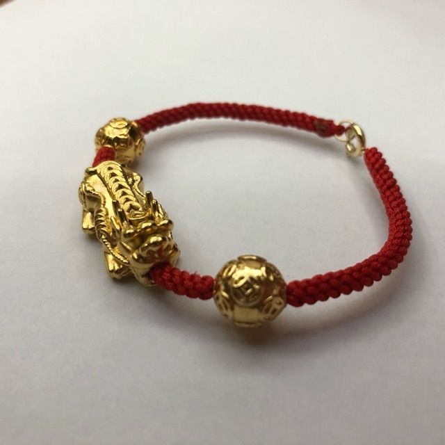 PIYAO (PIXIU)(Gold+Red) STRING BRACELET(GOLD PLATED) | Shopee Philippines
