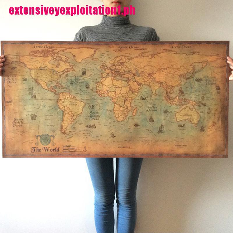 [EP*PH}The old World Map large Vintage Style Retro Paper Poster Home ...