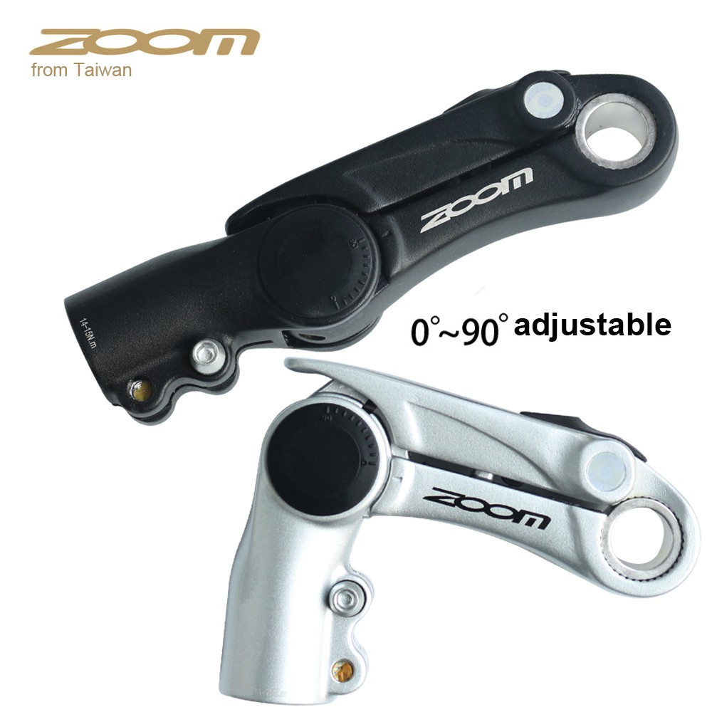 ZOOM Adjustable 90 degree Riser Bike quill stem 25.4mm fiting