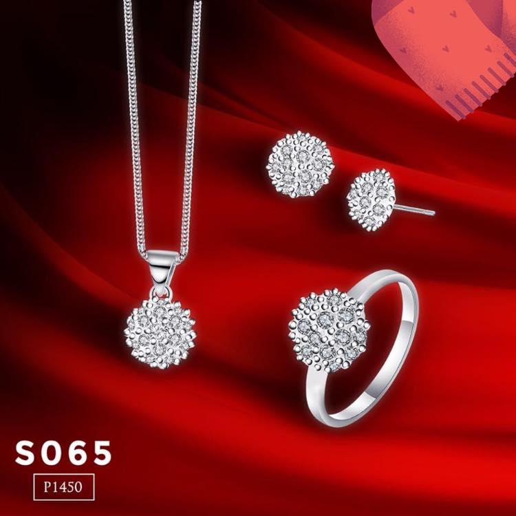 Flash Sale Genuine 92.5% Sterling Silver Women set Stylish simplicity ...