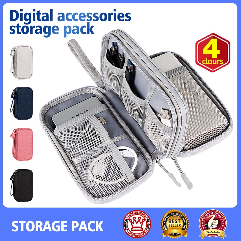 Double Layer Travel Organizer Portable Cable Storage Pouch Gadget Bag  Waterproof COD