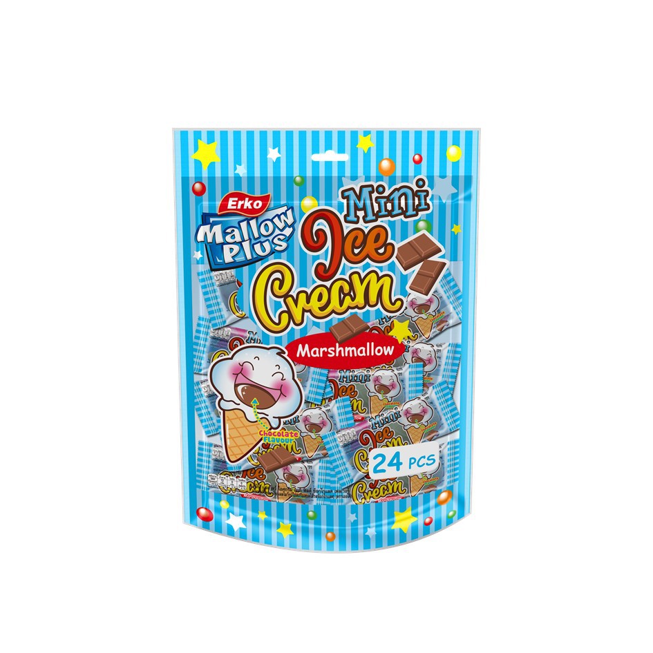 Erko Mini Ice Cream Marshmallow Chocolate Flavor 5g/5g. Shopee