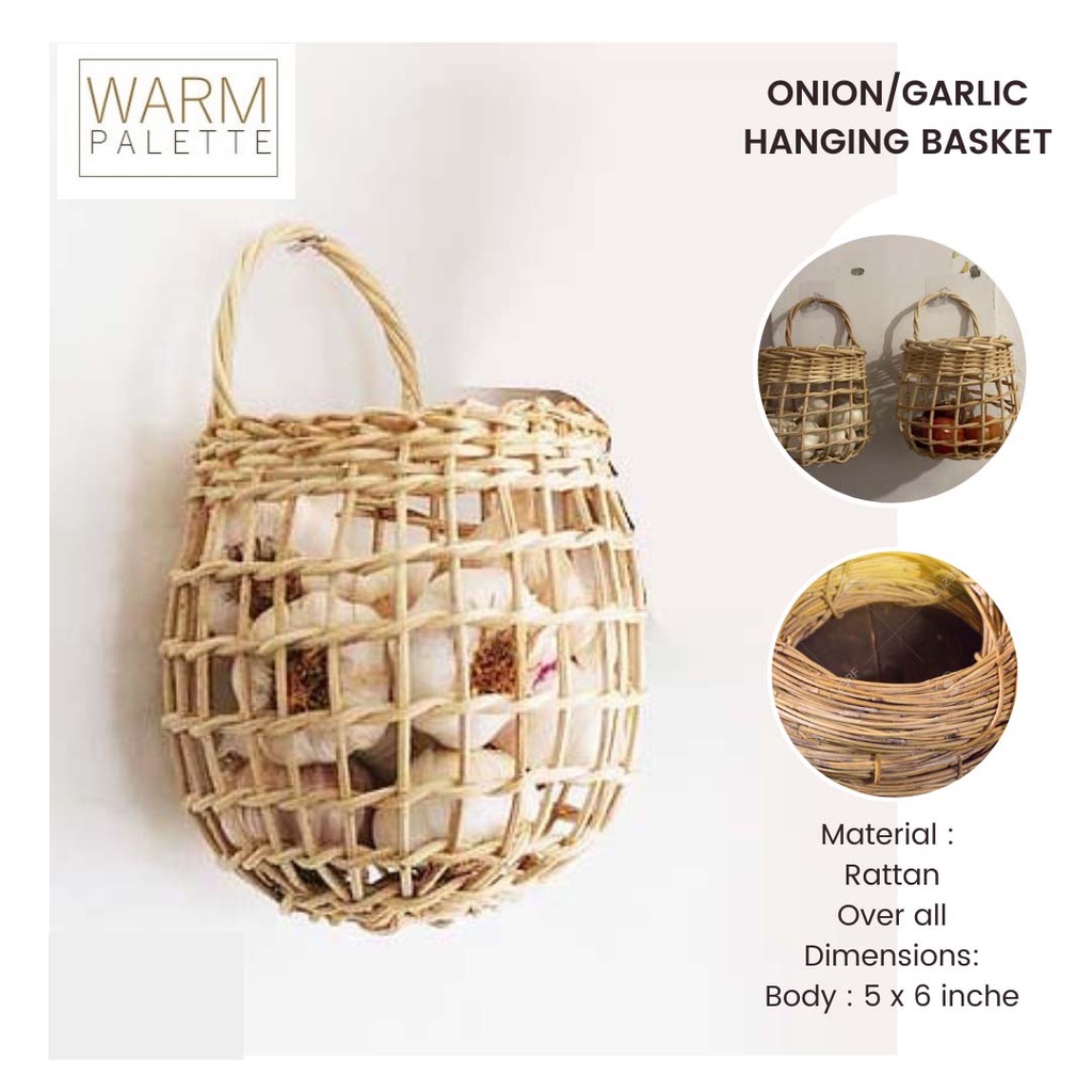 Rattan Hanging Baskets / Onion Basket / Bird Nest flat back / Bucket