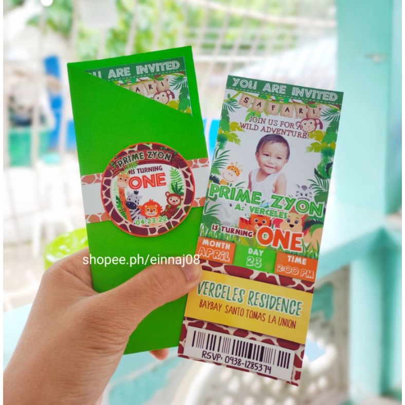 Jungle Safari Ticket Invitation Shopee Philippines