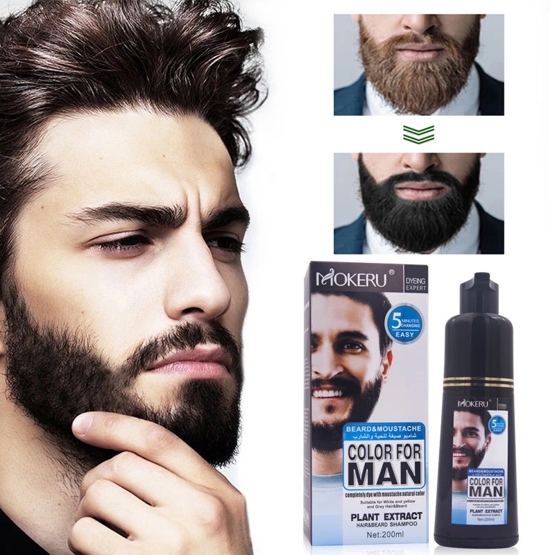 Shampooing Colorant Naturel Mokeru Gingembre 200ml - Pour Barbe Et Cheveux Noir - Neuf