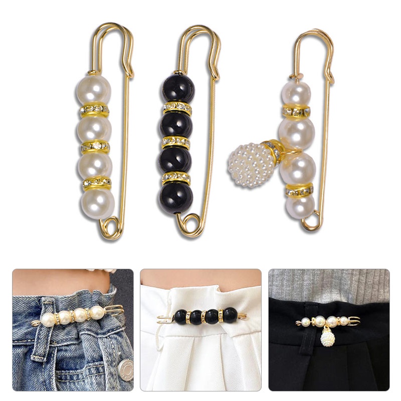 Waistband Pin Accessories Good Quality Pearls Crystal Gold Brooch Waist ...