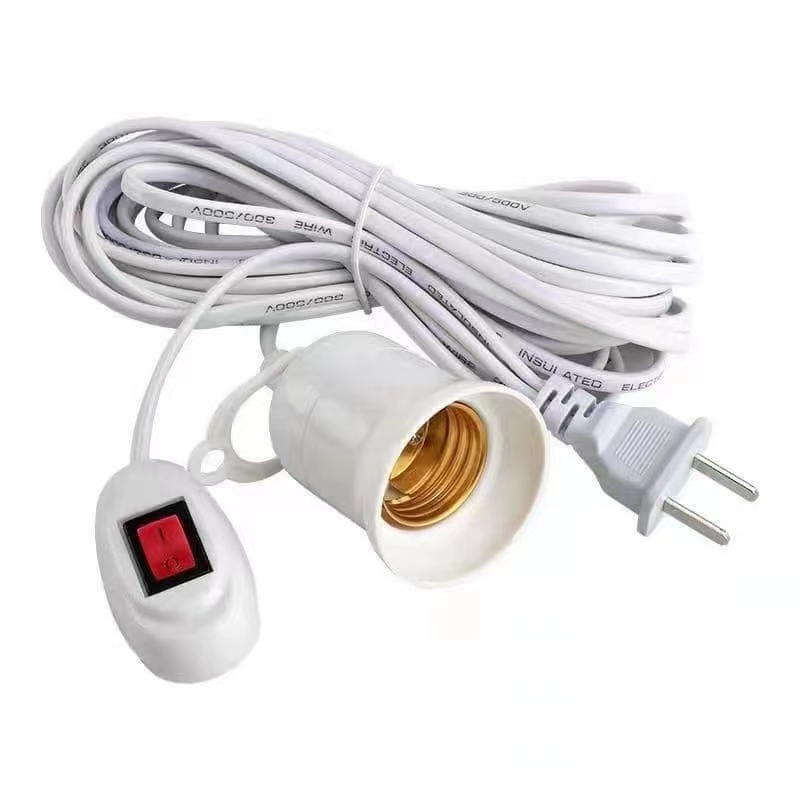 Bulb holder with power on sale cord