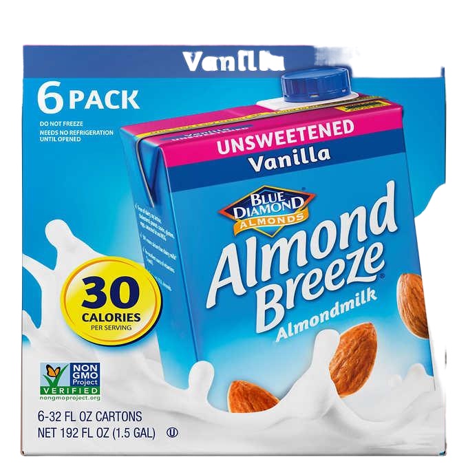 Almond Breeze Dairy Free Almondmilk, Unsweetened Vanilla, 32Ounce