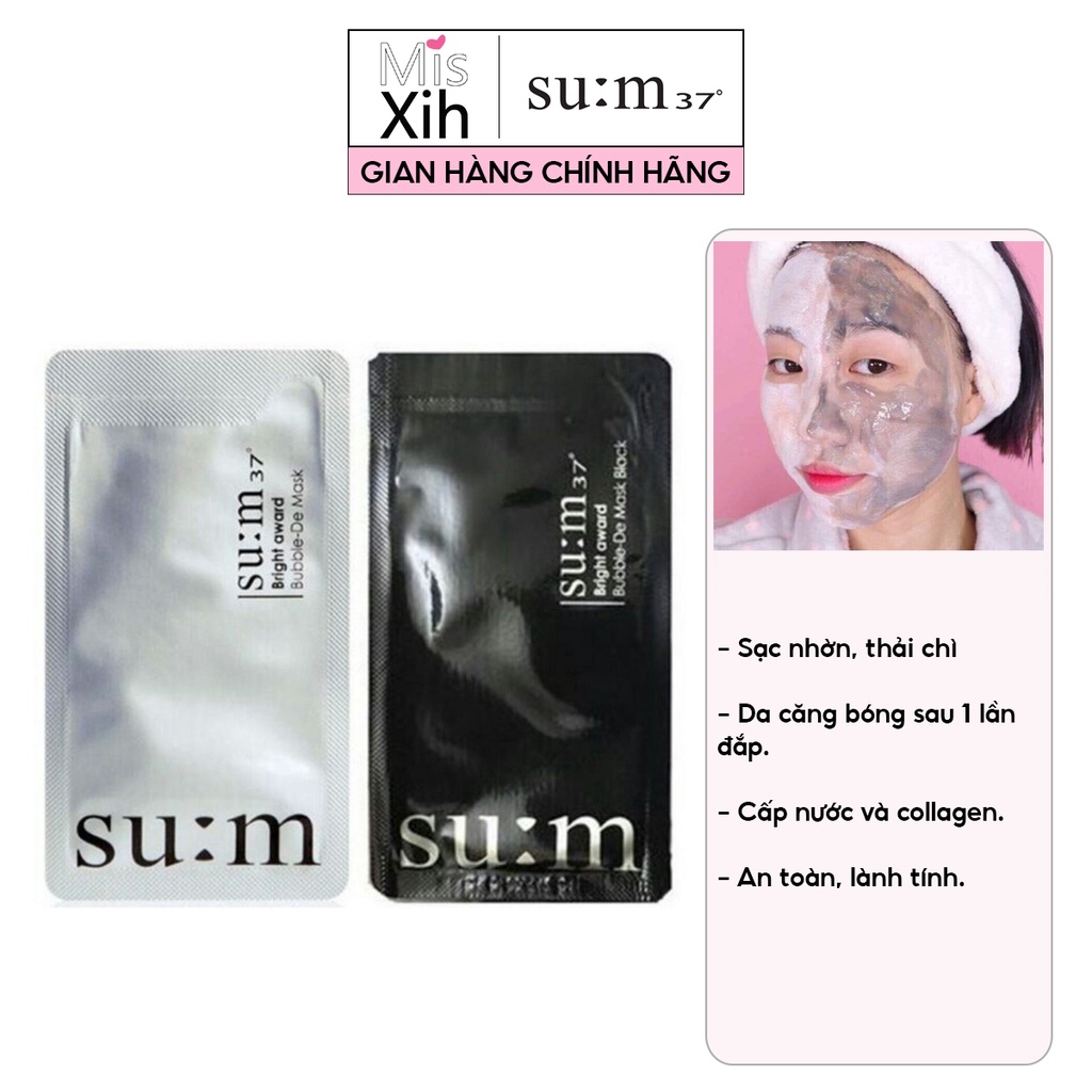 Sample black and white Su:m effervescent mask - Miss Xinh | Shopee ...