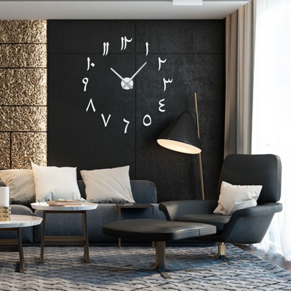 Acrylic Giant Wall Clock Arabic Numbers Big Wall Clock Arabic Acrylic ...