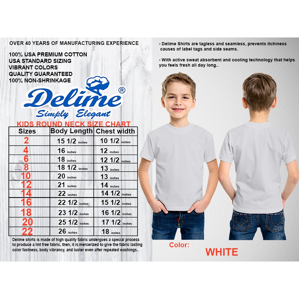 how to know kids garment size & numbers