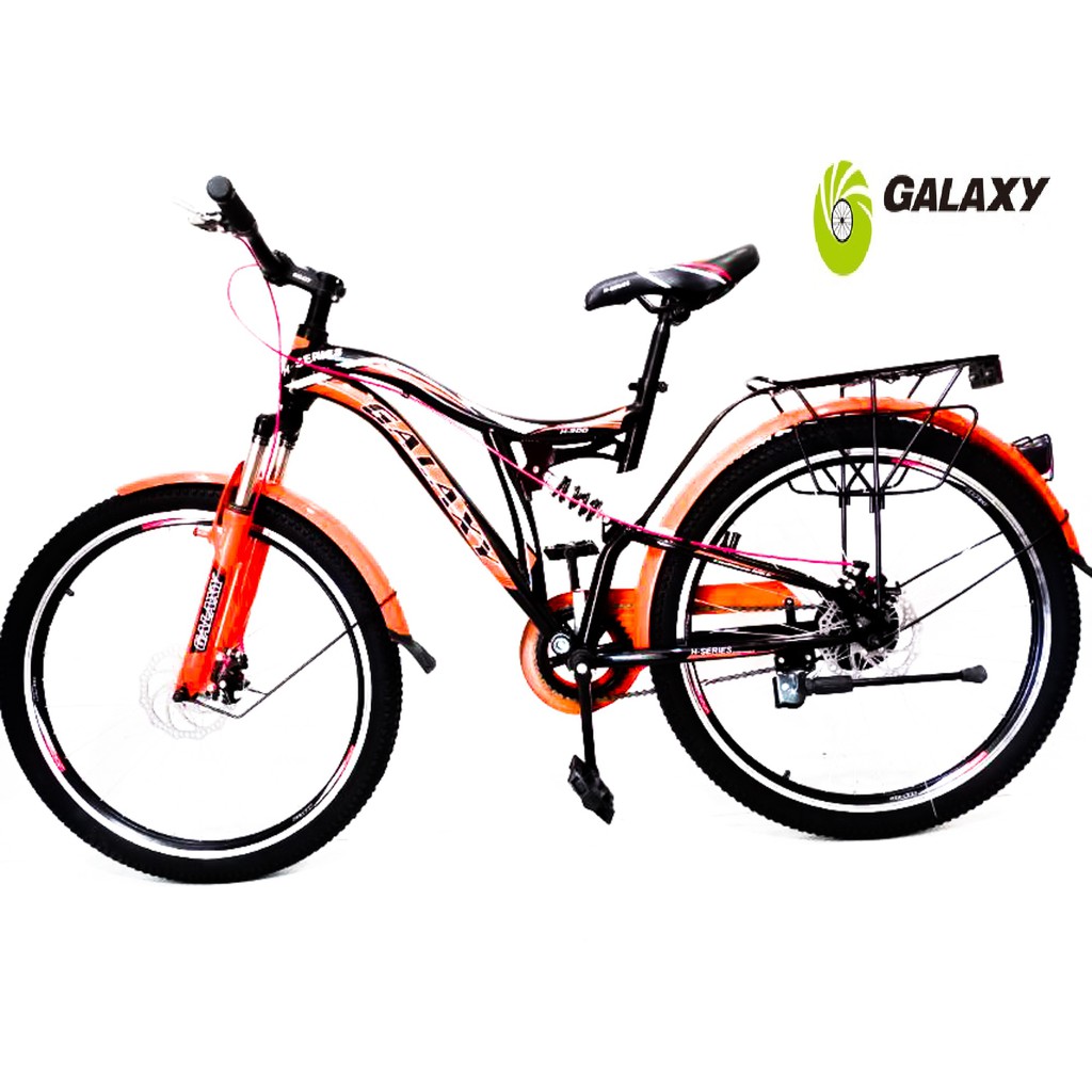Galaxy Mountain Bike MTB 26 with front and rear suspension Orange Shopee Philippines
