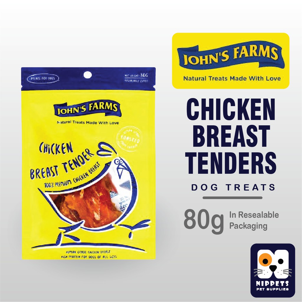 JOHN'S FARMS Natural Dog Treats Chicken Breast Tenders Flavor 80g