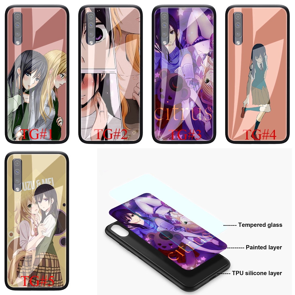 Citrus Yuzu Aihara Mei Tempered Glass Phone Case for Samsung A10