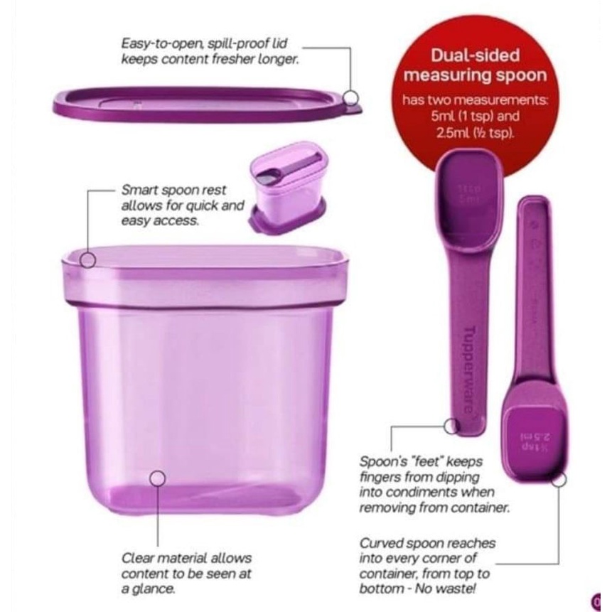 Tupperware Ezy Store 840ml With Spoon (Salt Spice Container) shelf ...