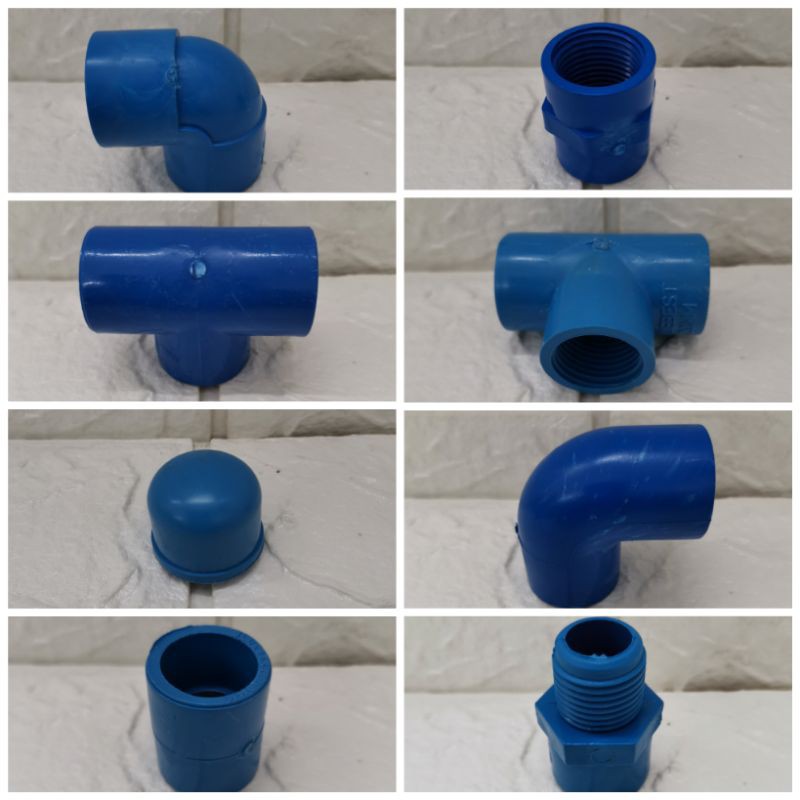 PVC Blue Pipe Fittings 1/2" Plain/Threaded Shopee Philippines
