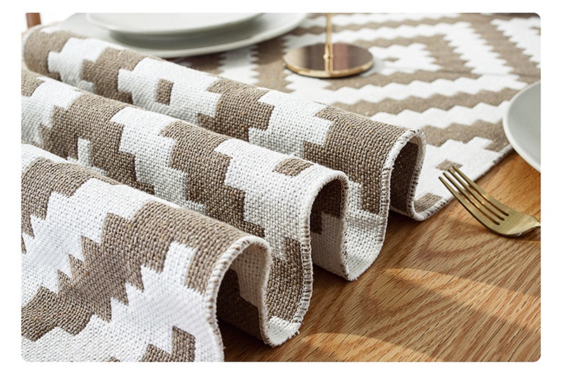 Luxury Cotton Linen Table Runner Cloth 4 6 8 10 Seater Handmade ...