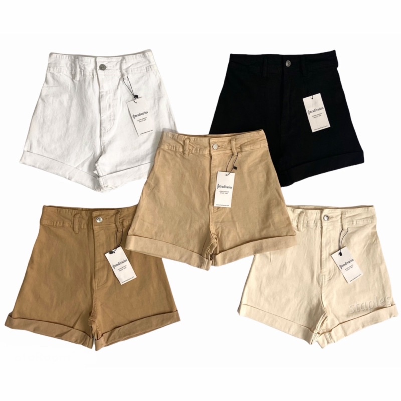 High-Rise Twill Shorts