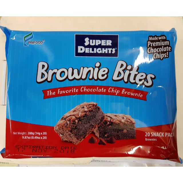 Super Delights Brownie Bites Chocolate Chip Brownie G Shopee Philippines