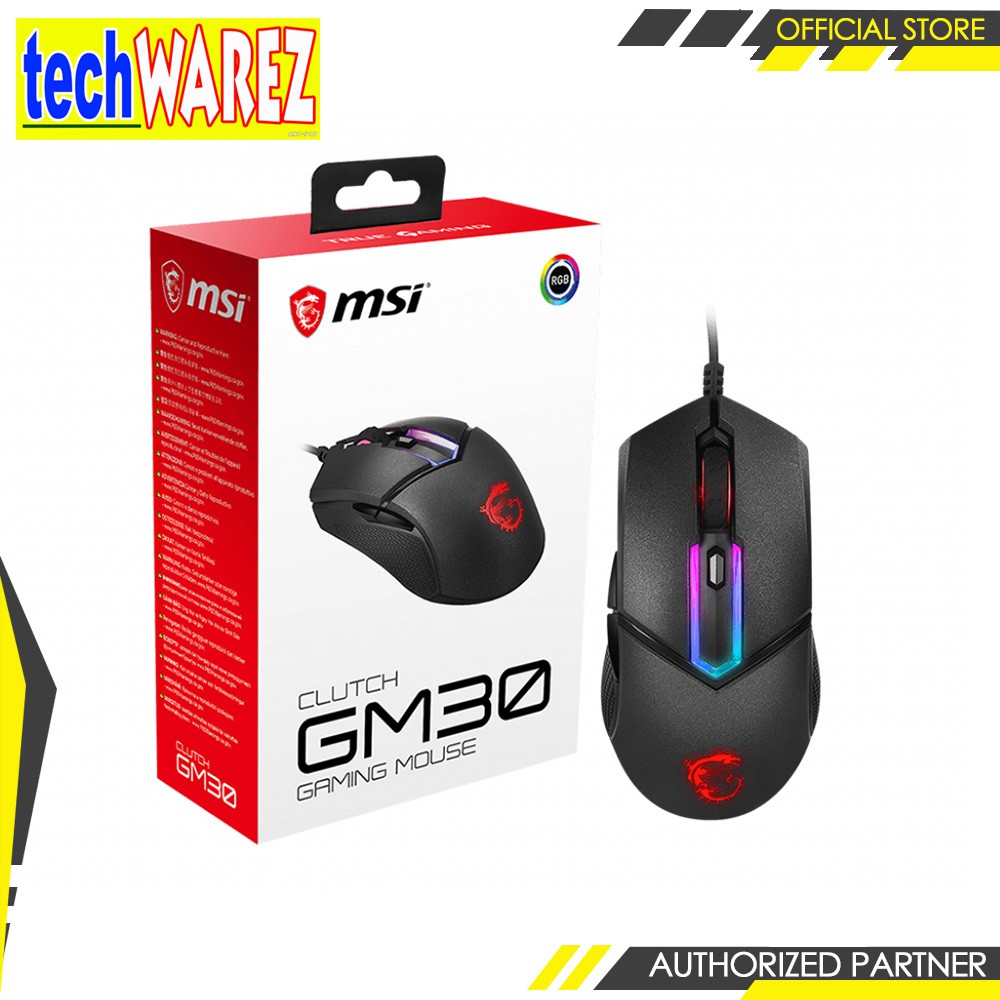 MSI Clutch Gm30 6200 Dpi Adjustable Mystic Light RGB Optical Wired ...
