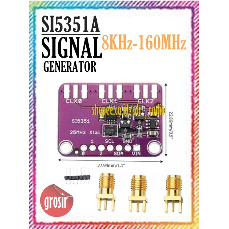 Dc Clock Signal Generator Module Board 3v-5v 5351 Si5351A 8khz-160mhz ...