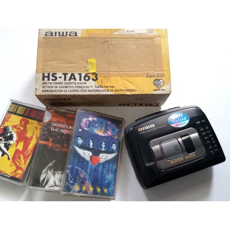 Walkman Aiwa HS-TA163 – Baladeur Cassette AM/FM, Vintage, Fonctionne