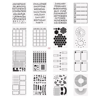 Journal Stencil Set for Dotted Journals, Journalling Supplies/Accessories  Kit Includes Daily/Weekly/Monthly Calendars, Icon, Chart, Numbers,Shape