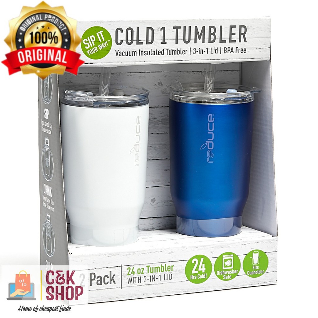 Reduce Cold1 24oz Tumbler with Straw, 2-pack