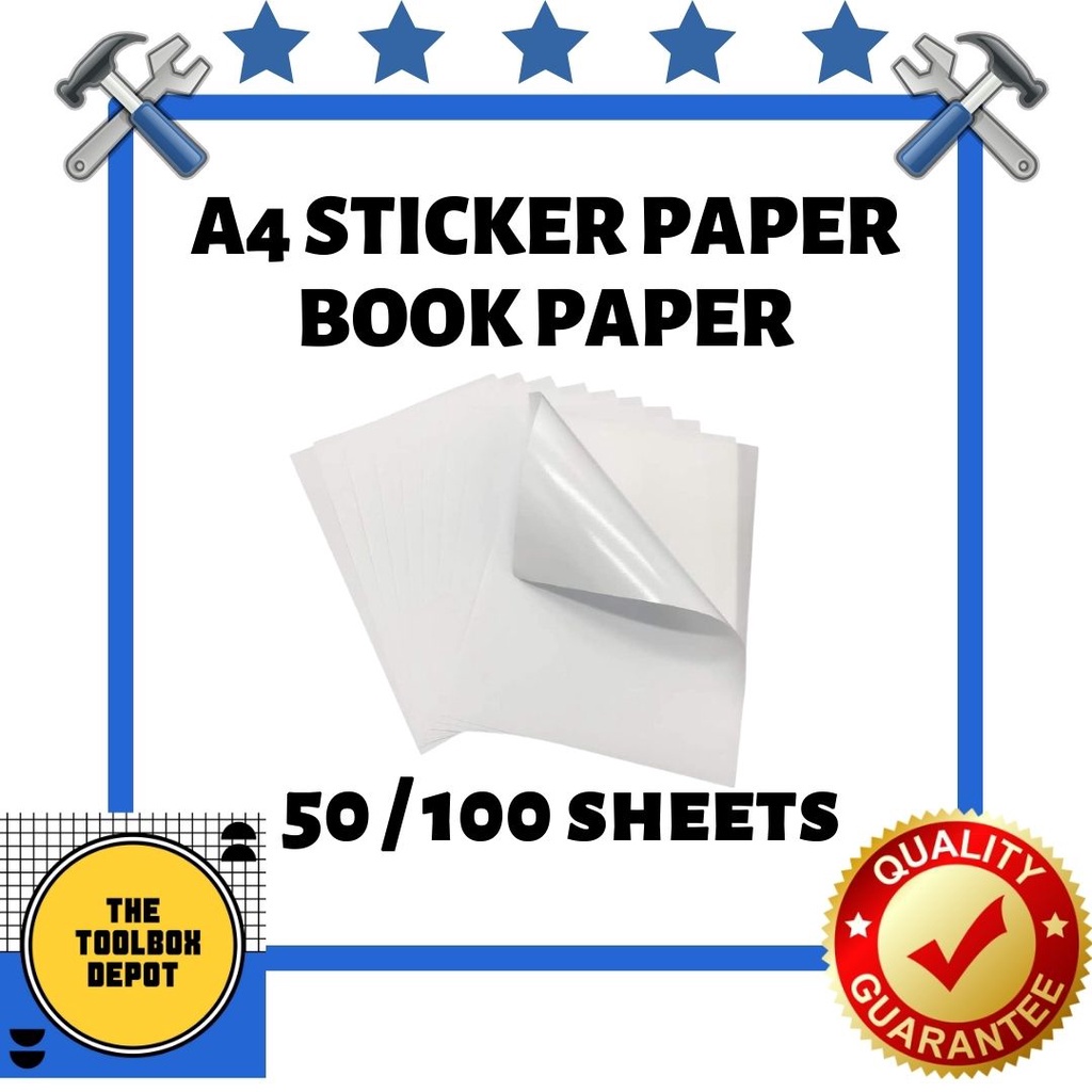 STICKER PAPER A4 SIZE 50 Or 100 Pcs Pack Shopee Philippines