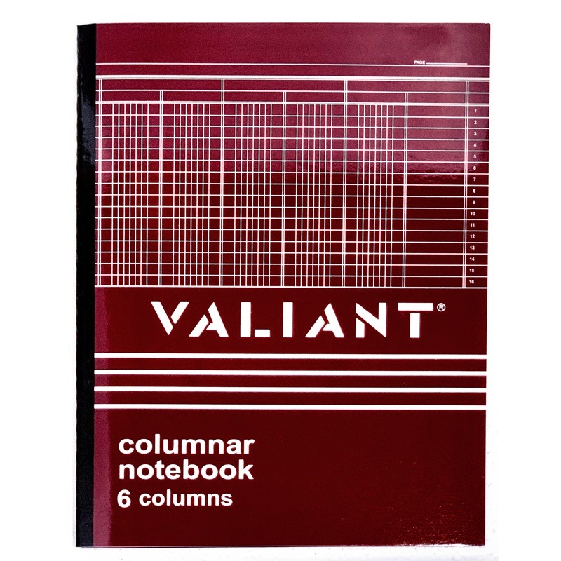Valiant Columnar Notebook 3 columns to 14 columns, journal notebook 8.5