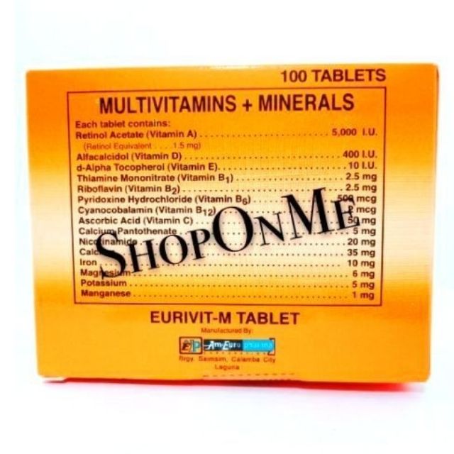 EURIVITM / Mulfesaph 100's multivitamins plus minerals Shopee