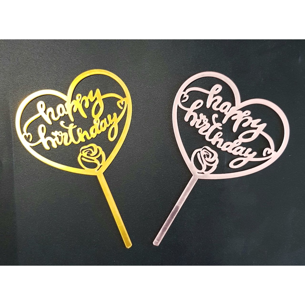 Acrylic Happy Birthday Cake Topper | Shopee Philippines