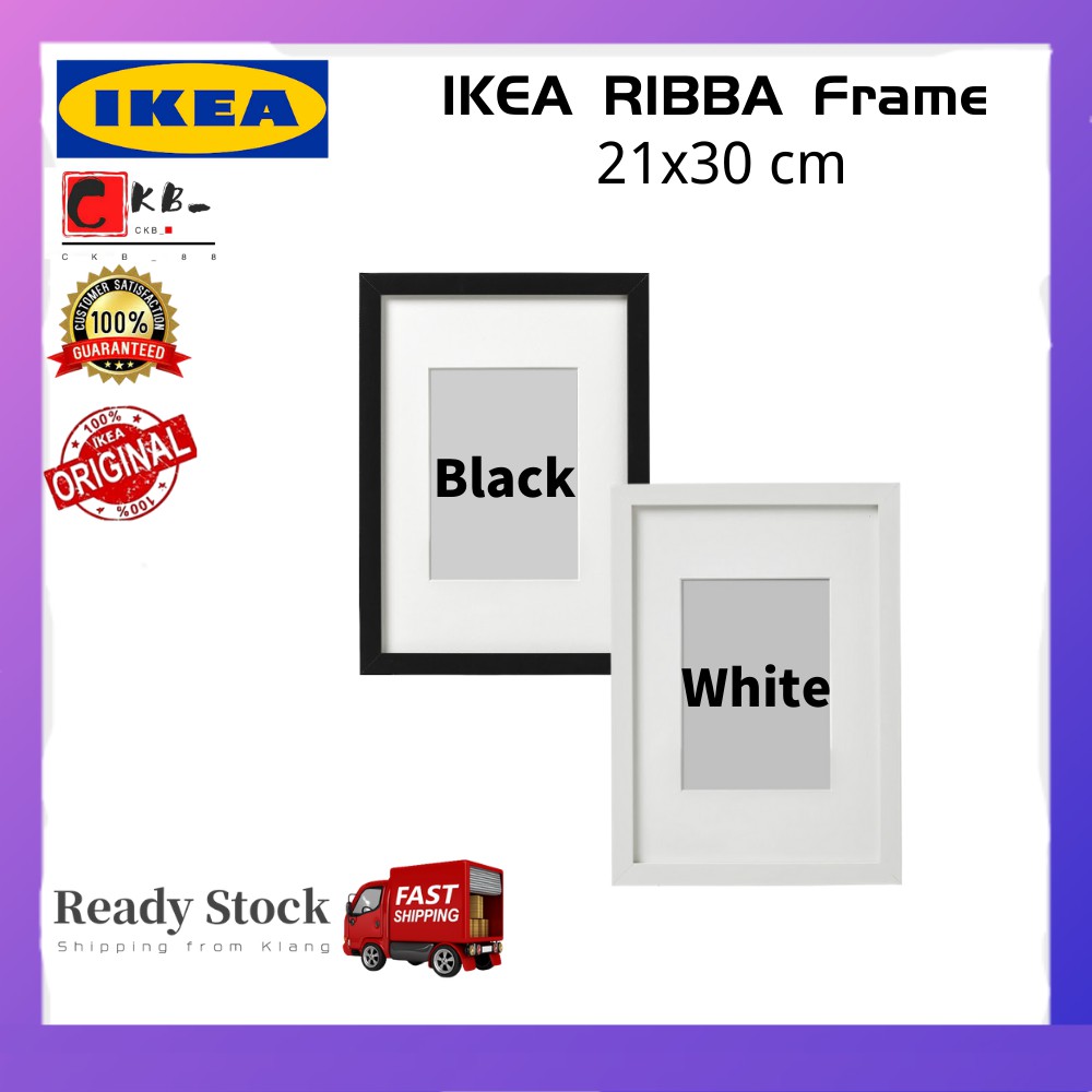 IKEA RIBBA Frame, 21x30cm - Black/White (A4 Size) l Bingkai 21x30 cm ...