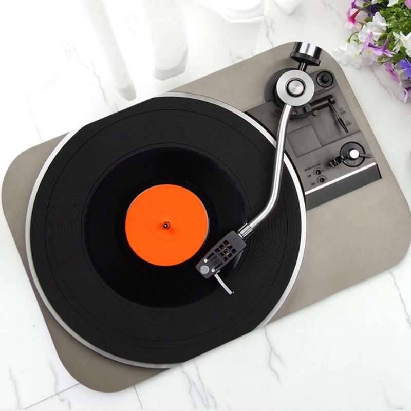 Novelty Vinyl Record Player Welcome Door Mat Retro Vintage DJ Turntable ...
