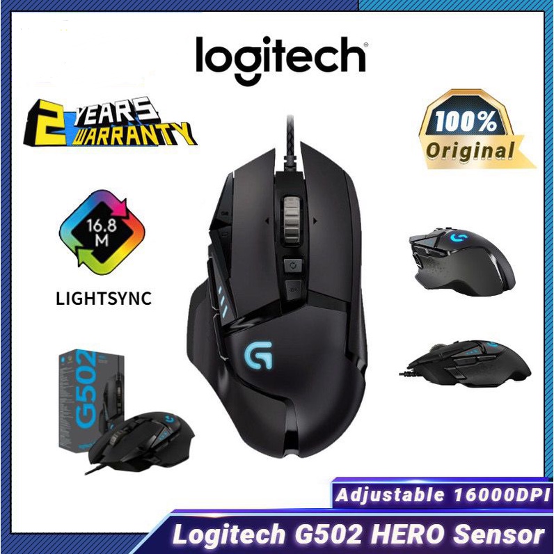 Logitech G502 Herog502 Hero Se High Performance Rgb Gaming Mouse Sensitivity From 200 16000 Dpi 3155