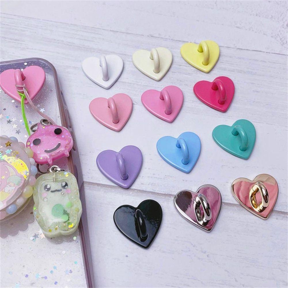 Product image LANFY 2pcs Phone Case Finger Ring 2Pcs Adhesive DIY Phone Case Phone Charm KPOP Keychain Hooks Metal Phone Stand Holder 2