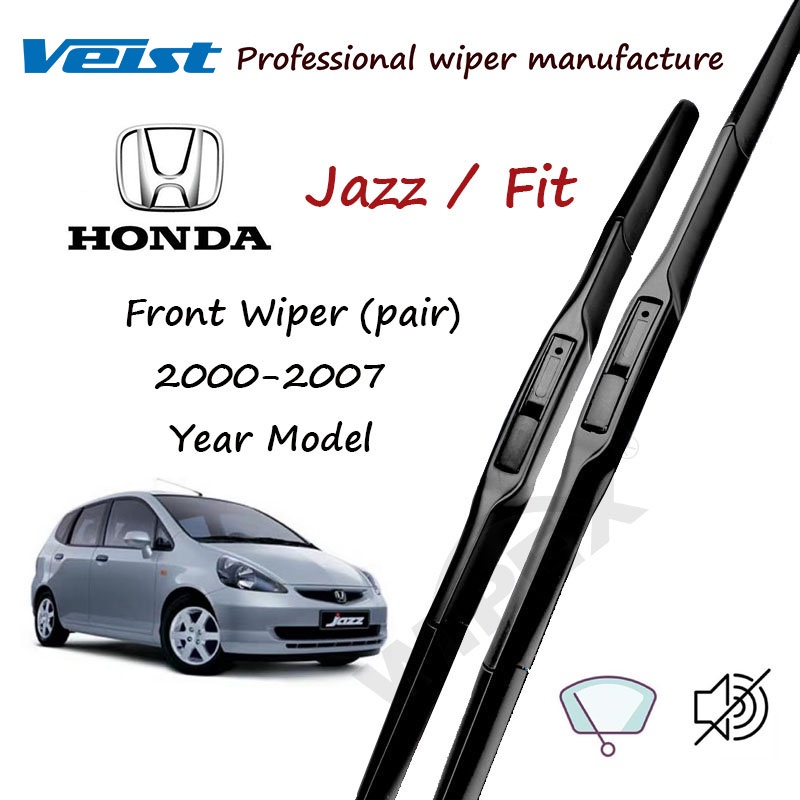 2000 to 2007 Honda Jazz/Fit 16+21 Front Wiper Blade Set/Pair clean for JASS GD Car Window