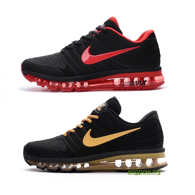 Big Size plus Nike Shoe Air Max 2017 unisex running shoes kasut berjalan bernafas jogging red gold h