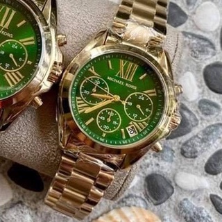 Michael kors gold discount watch green face