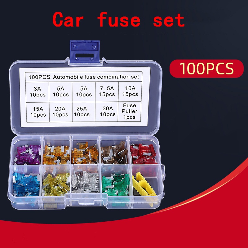 100Pcs lot Car Blade Fuse Micro Fuse Blade Set Box Assortment with Clip ...