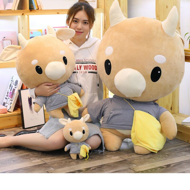 Hardworking cow stuffed toy on sale