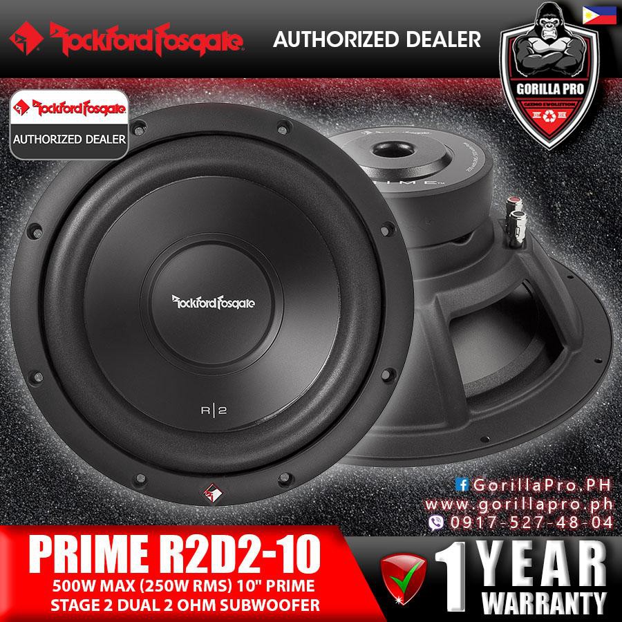 Rockford Fosgate Prime R2D2 10 500W Max 250W Rms 10 Prime Stage 2 Dual