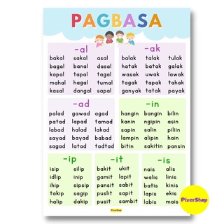 4 PCS. PAGSANAY SA PAGBASA POSTERS A4 EDUCATIONAL CHARTS TAGALOG ...