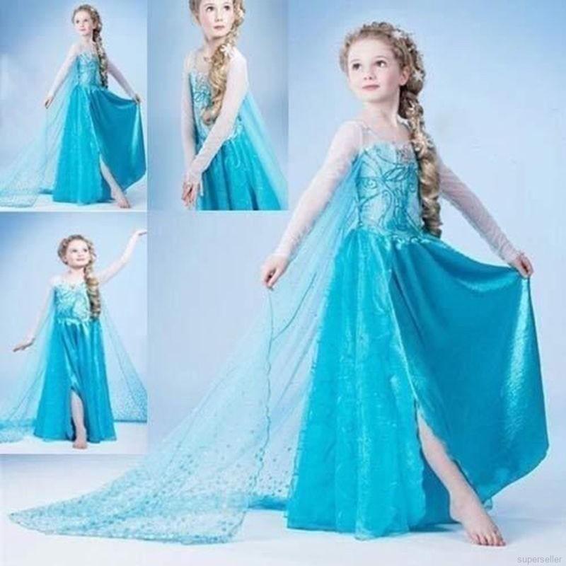 Superseller Kids Girls Costume Frozen Elsa Anna Cosplay Party Princess Dress 2 10 Years Old Shopee Philippines