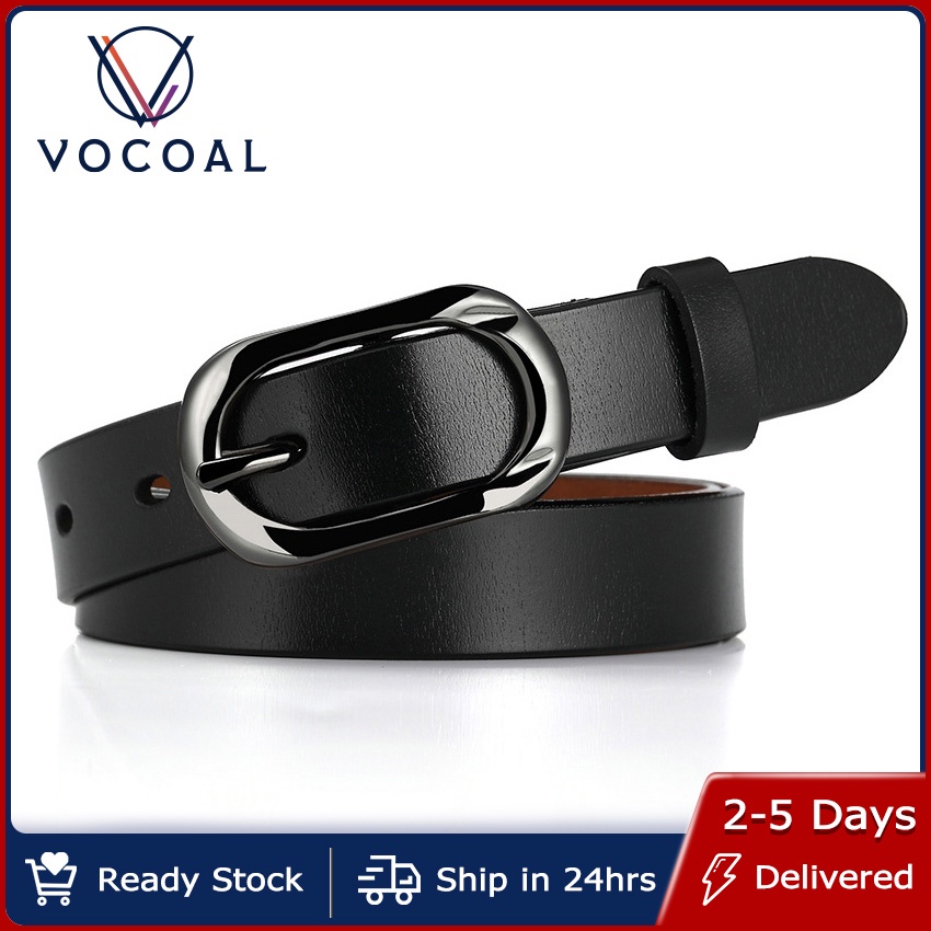 Vocoal Belt for Women Korean Black Belt for Jeans Leather Ladies Belt