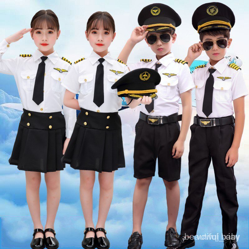 baju polis kanak kanak Children's Little Stewardess Performance Uniform ...